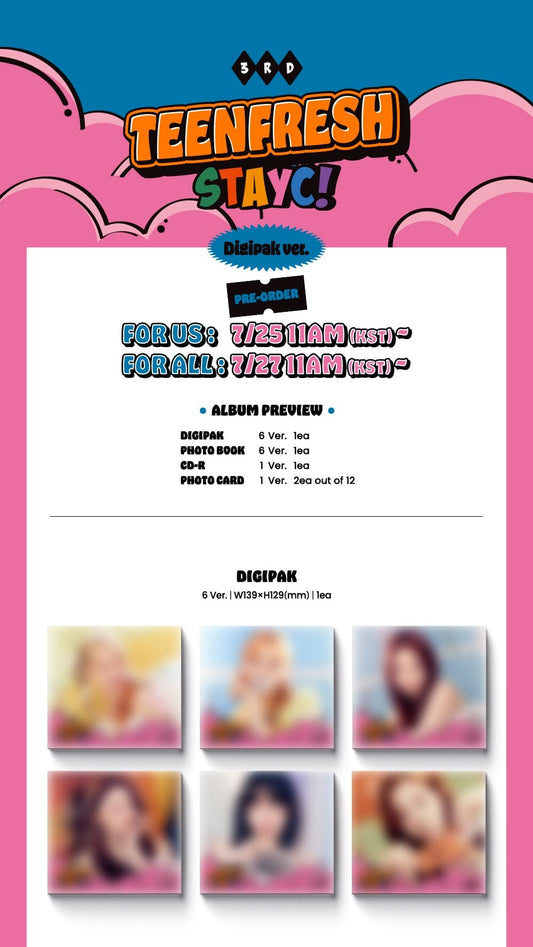 STAYC Mini Album Vol. 3 - TEENFRESH (Digipak Ver.) (Random)