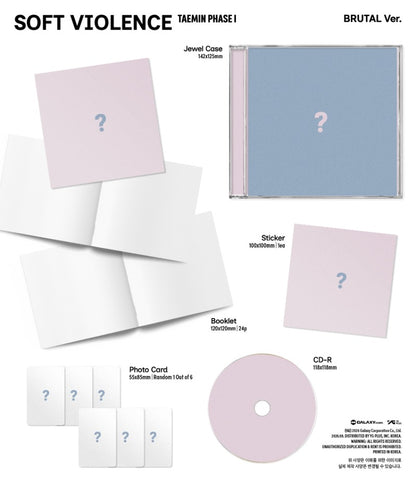 PRE-ORDER: TAEMIN Album - PHASE I : Soft Violence (Jewel Ver.) (Random)