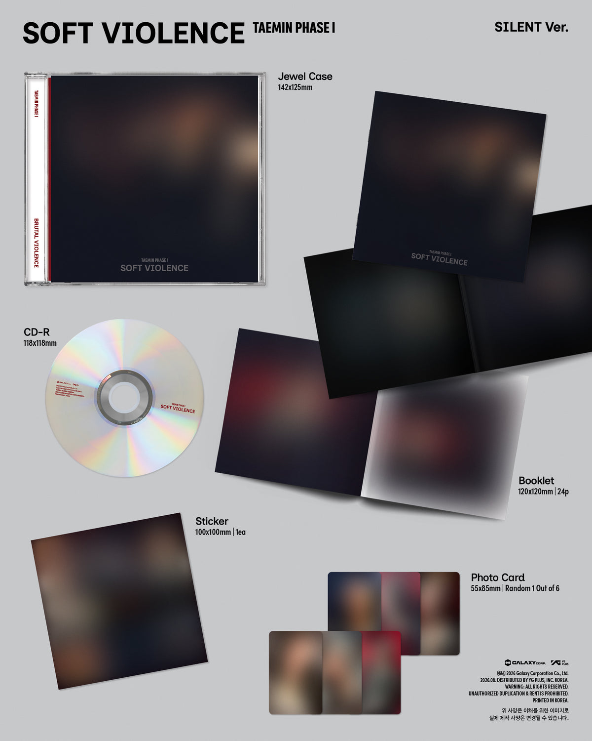 TAEMIN Album - PHASE I : Soft Violence (Jewel Ver.) (Random)
