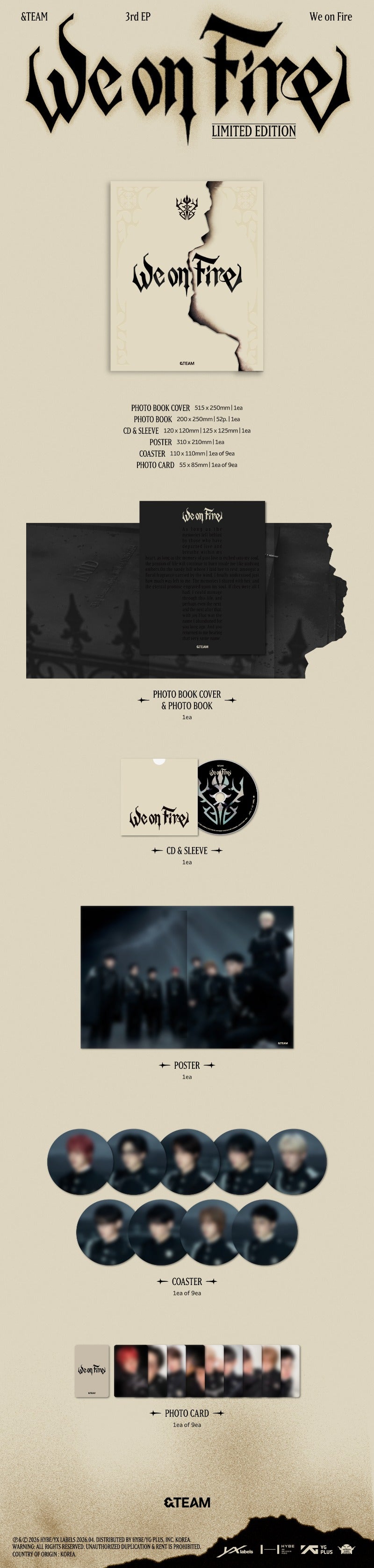 PRE-ORDER: &TEAM 3rd EP Album - We on Fire (Limited Edition)