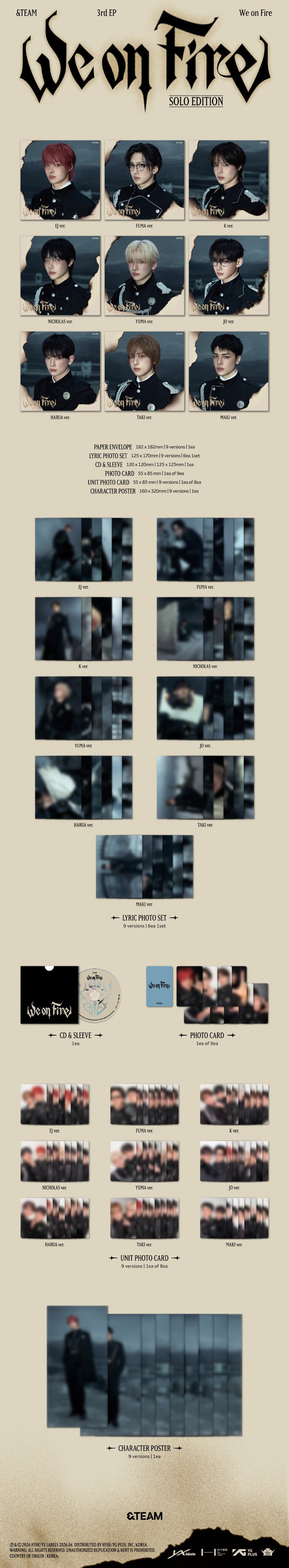 PRE-ORDER: &TEAM 3rd EP Album - We on Fire (Solo Edition) (Random)