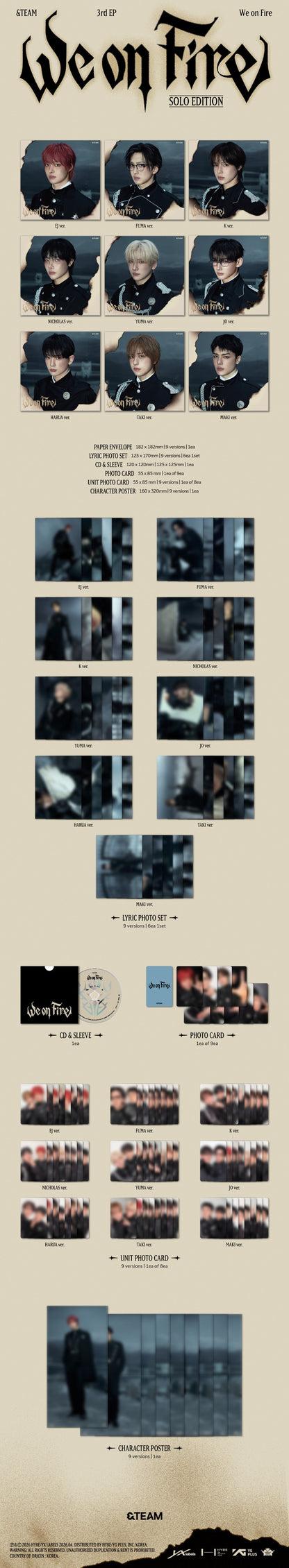 PRE-ORDER: &TEAM 3rd EP Album - We on Fire (Solo Edition) (Random)