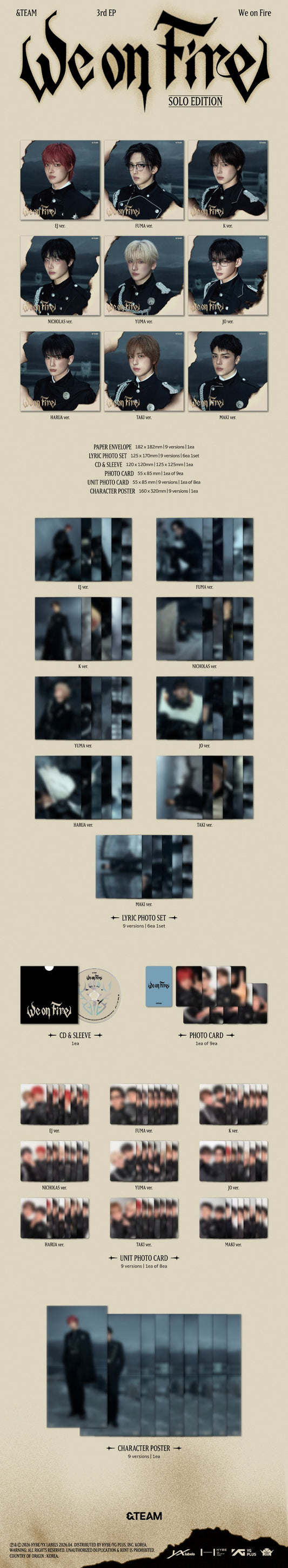 &TEAM 3rd EP Album - We on Fire (Solo Edition) (Random)