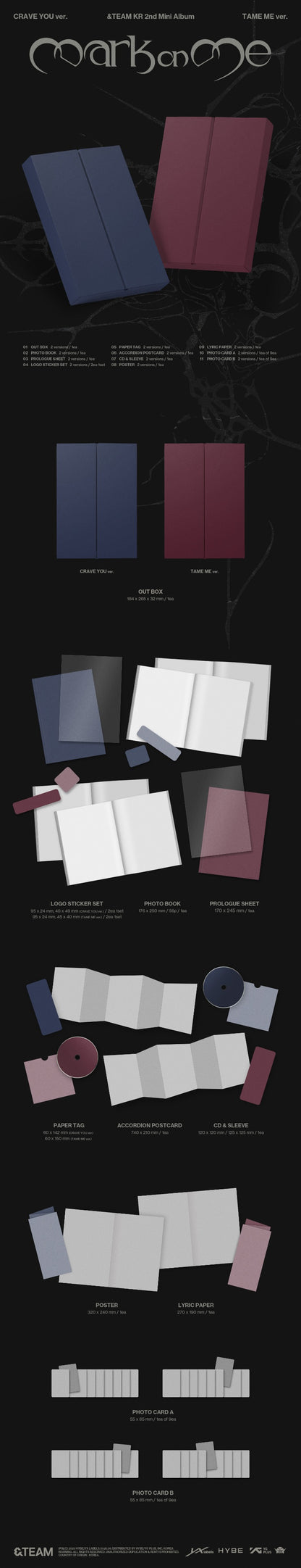 PRE-ORDER: &TEAM KR 2nd Mini Album - Mark on Me (Random)
