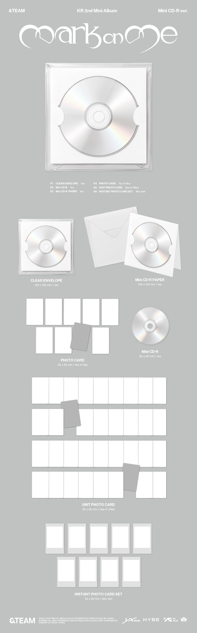 PRE-ORDER: &TEAM KR 2nd Mini Album - Mark on Me (Mini CD-R Ver.)