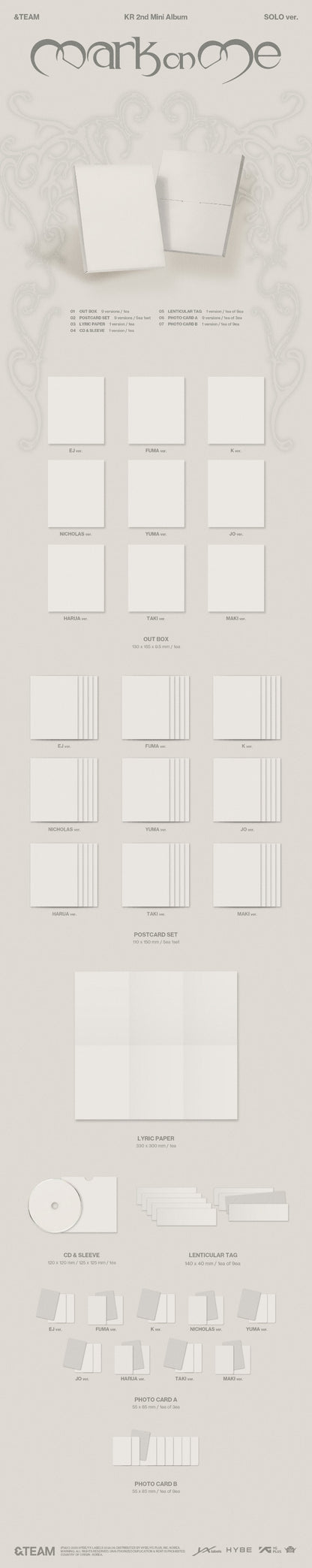 PRE-ORDER: &TEAM KR 2nd Mini Album - Mark on Me (SOLO Ver.) (Random)