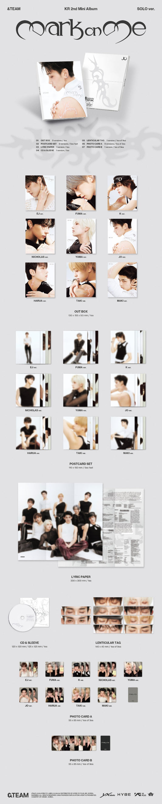 &TEAM KR 2nd Mini Album - Mark on Me (SOLO Ver.) (Random)