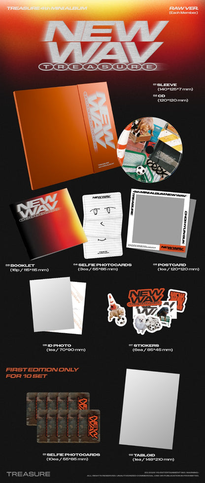 TREASURE 4th Mini Album - NEW WAV (RAW Ver.) (Random)