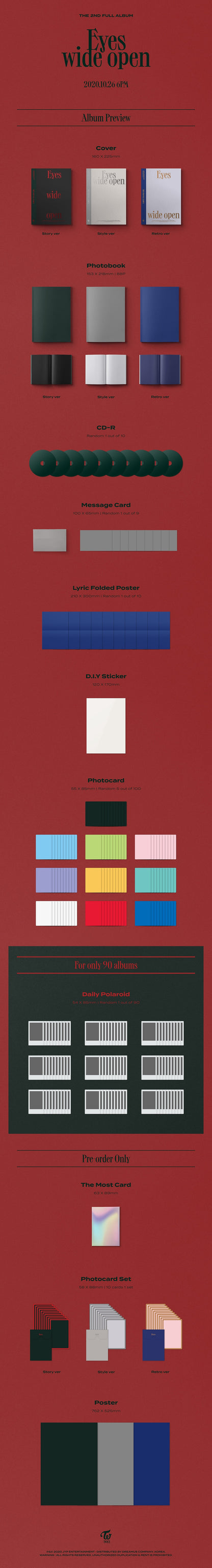 Twice 2nd Mini Album - Eyes wide open (Random)