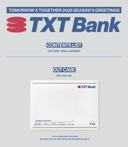 TXT – 2025 SEASON’S GREETINGS [TXT Bank] WALL CALENDAR