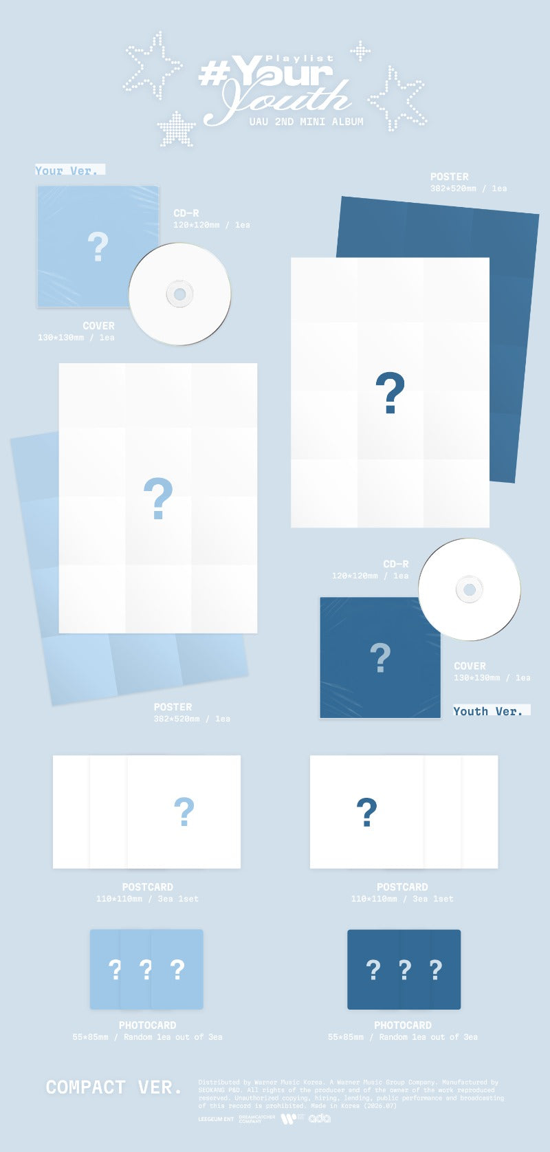 PRE-ORDER: UAU 2nd Mini Album - Playlist #Your Youth (Compact ver.) (Random)