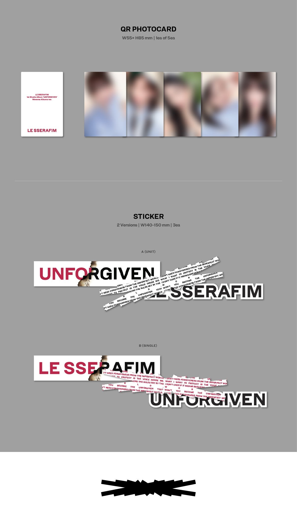LE SSERAFIM 1st Studio Album - UNFORGIVEN (Weverse Albums Ver.) (Random)