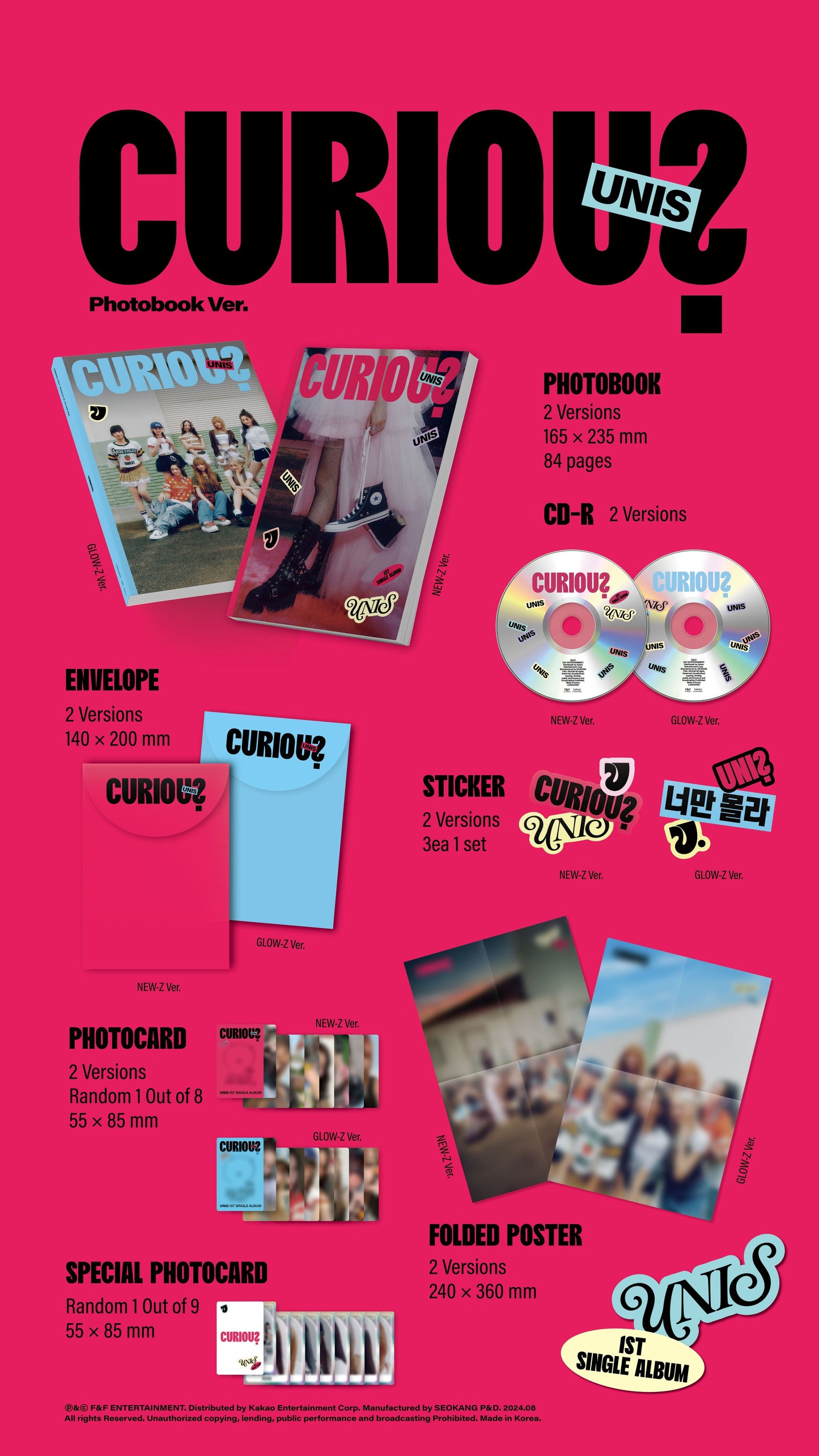 UNIS 1st Single Album – CURIOUS (Photobook Ver.) (Random)