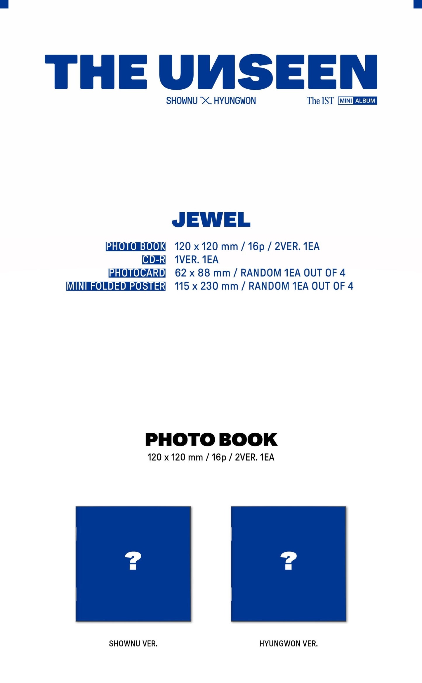 SHOWNU X HYUNGWON Mini Album Vol. 1 - THE UNSEEN (JEWEL Ver.) (Random)