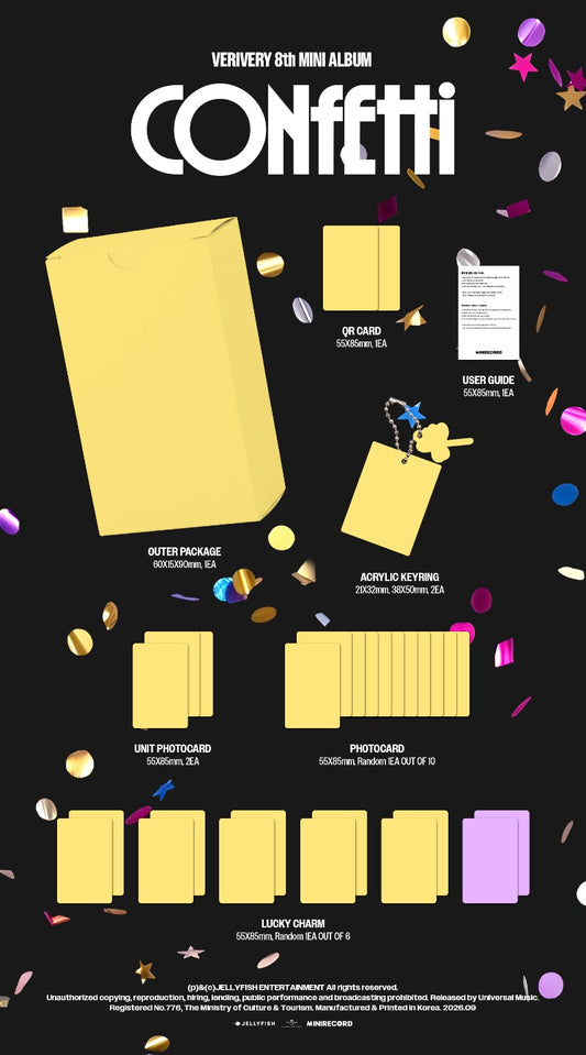PRE-ORDER: VERIVERY 8th Mini Album - CONFETTI (Lucky Charm Ver.)