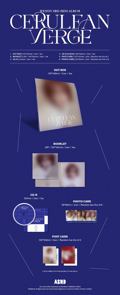 WENDY The 3rd Mini Album - Cerulean Verge (Digipack Ver.) (Random)