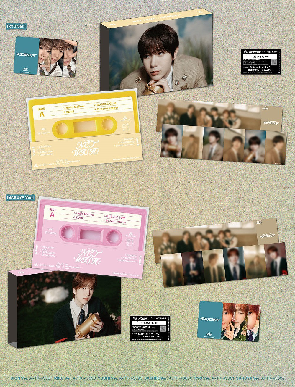 NCT WISH 1st Mini Album - WISHLIST (Japanese Edition) (Cassette ver.)