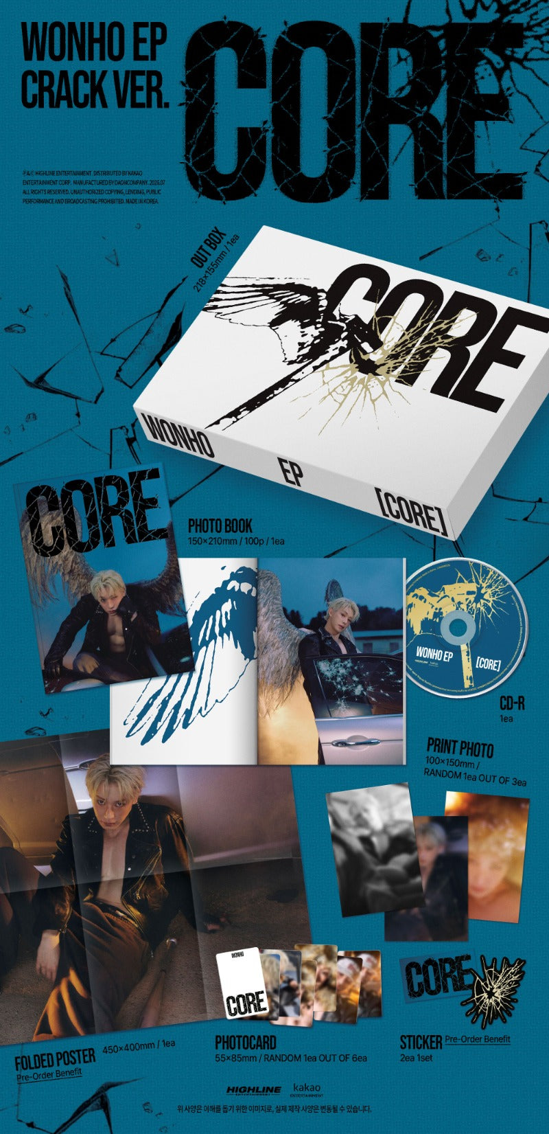 WONHO 1st EP Album - CORE (Crack Ver.)