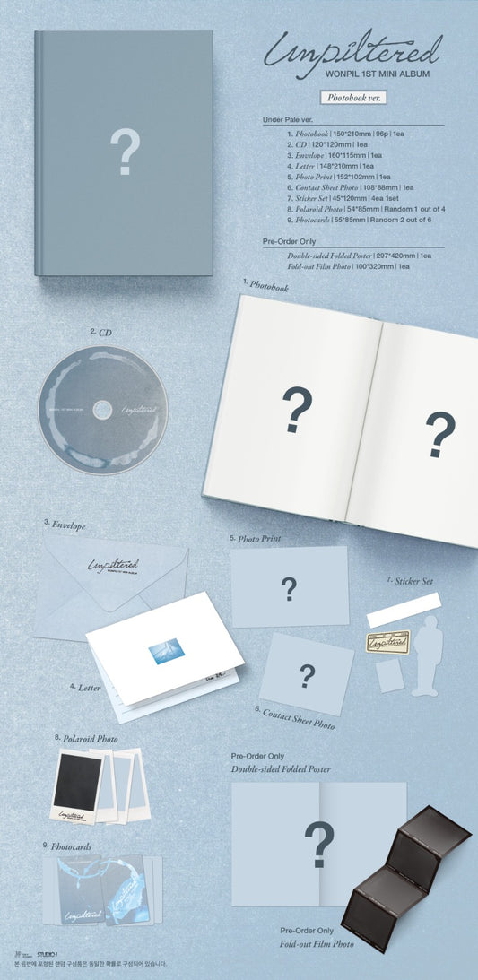 PRE-ORDER: WONPIL (DAY6) 1st Mini Album - Unpiltered (Photobook Ver.)