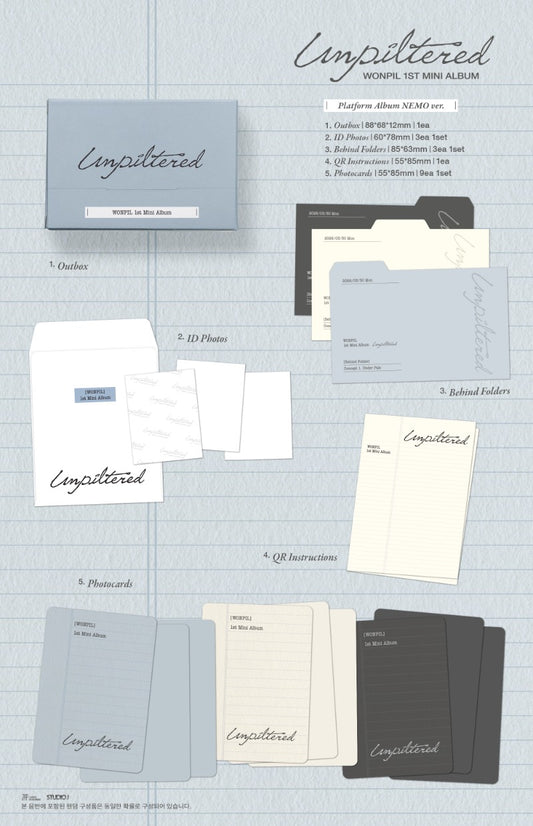 PRE-ORDER: WONPIL (DAY6) 1st Mini Album - Unpiltered (Platform Album NEMO Ver.)