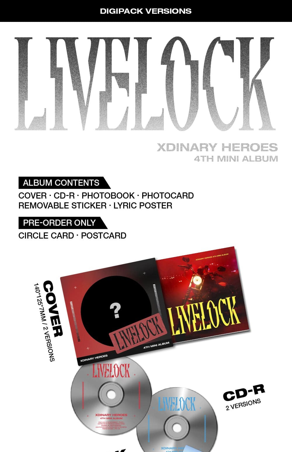 Xdinary-Heroes Mini Album Vol. 4 – Livelock (DIGIPACK Ver.) (Random)