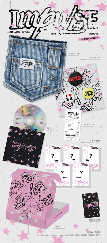 PRE-ORDER: Xdinary Heroes 9th Mini Album - IMPULSE (Denim Pouch Ver.)