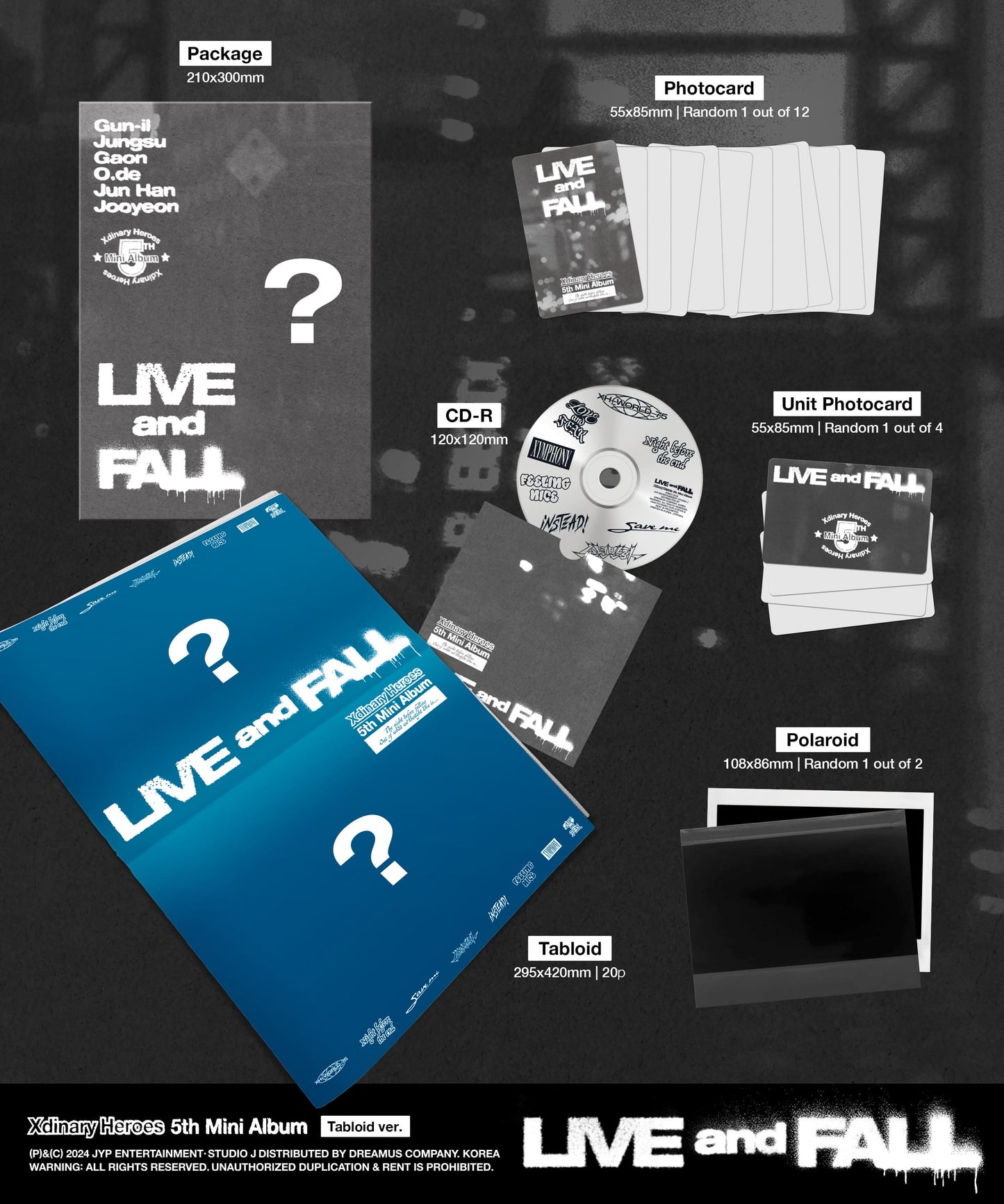 Xdinary Heroes 5th Mini Album – LIVE and FALL (Tabloid Ver.)