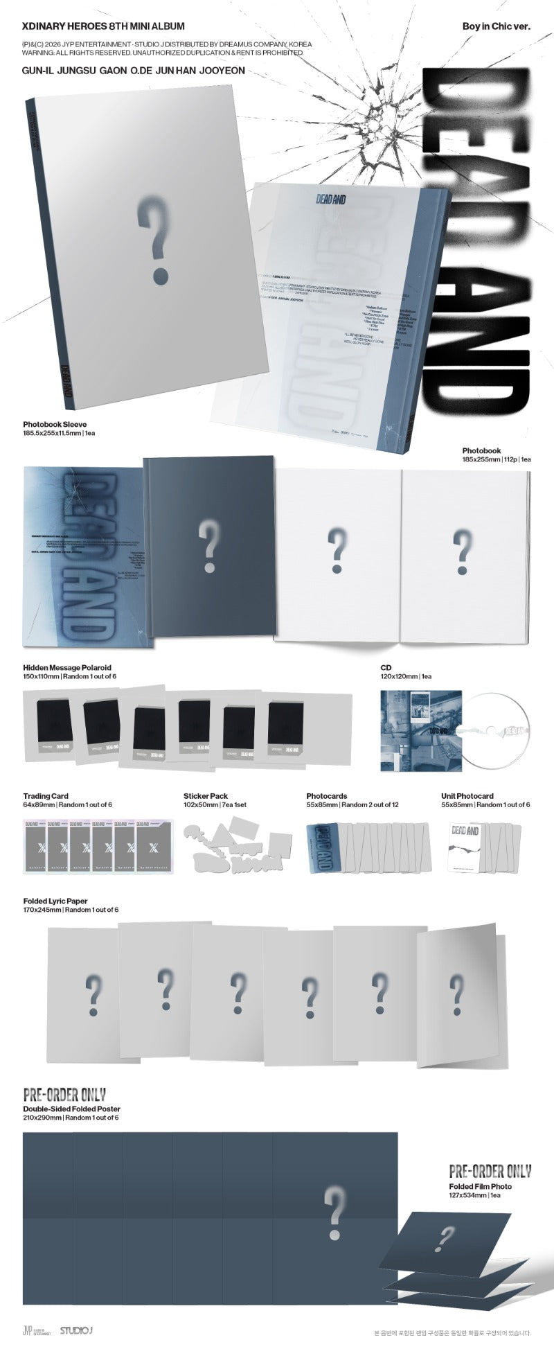 PRE-ORDER: Xdinary Heroes 8th Mini Album - DEAD AND (Photobook Ver.) (Random)