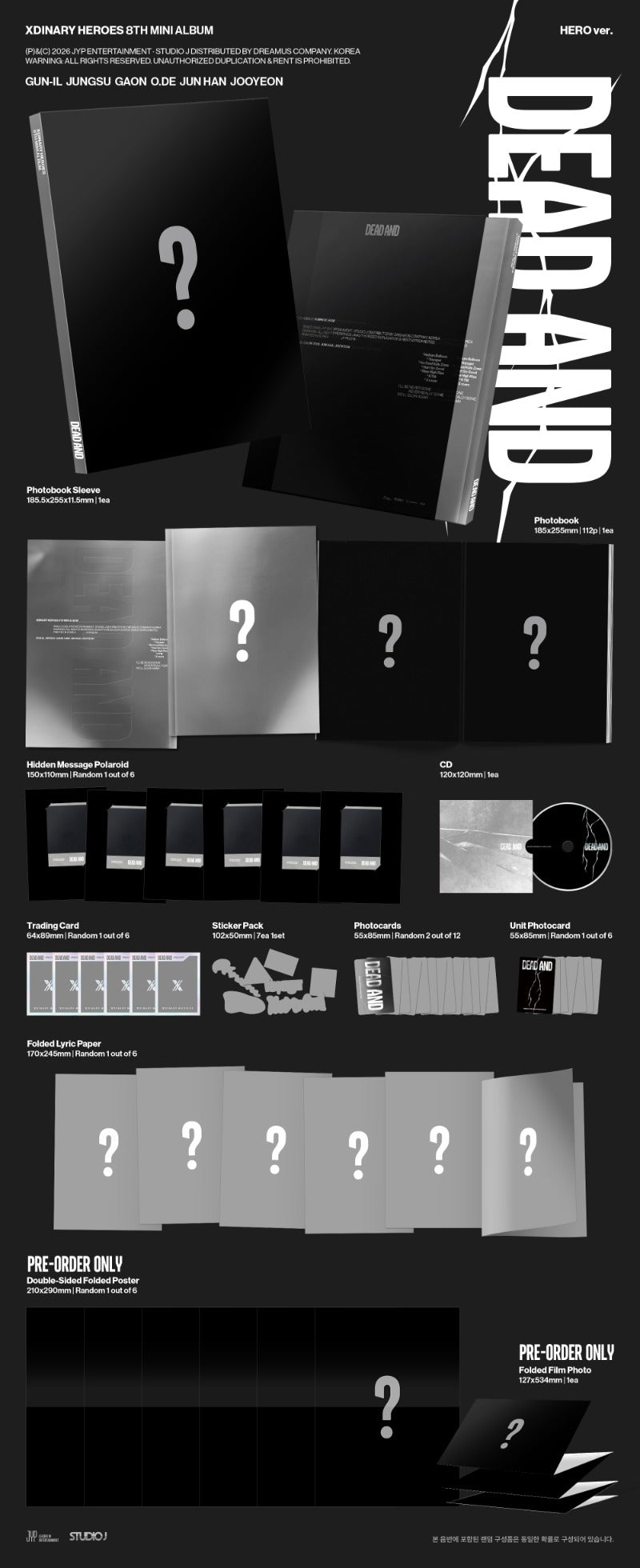 PRE-ORDER: Xdinary Heroes 8th Mini Album - DEAD AND (Photobook Ver.) (Random)