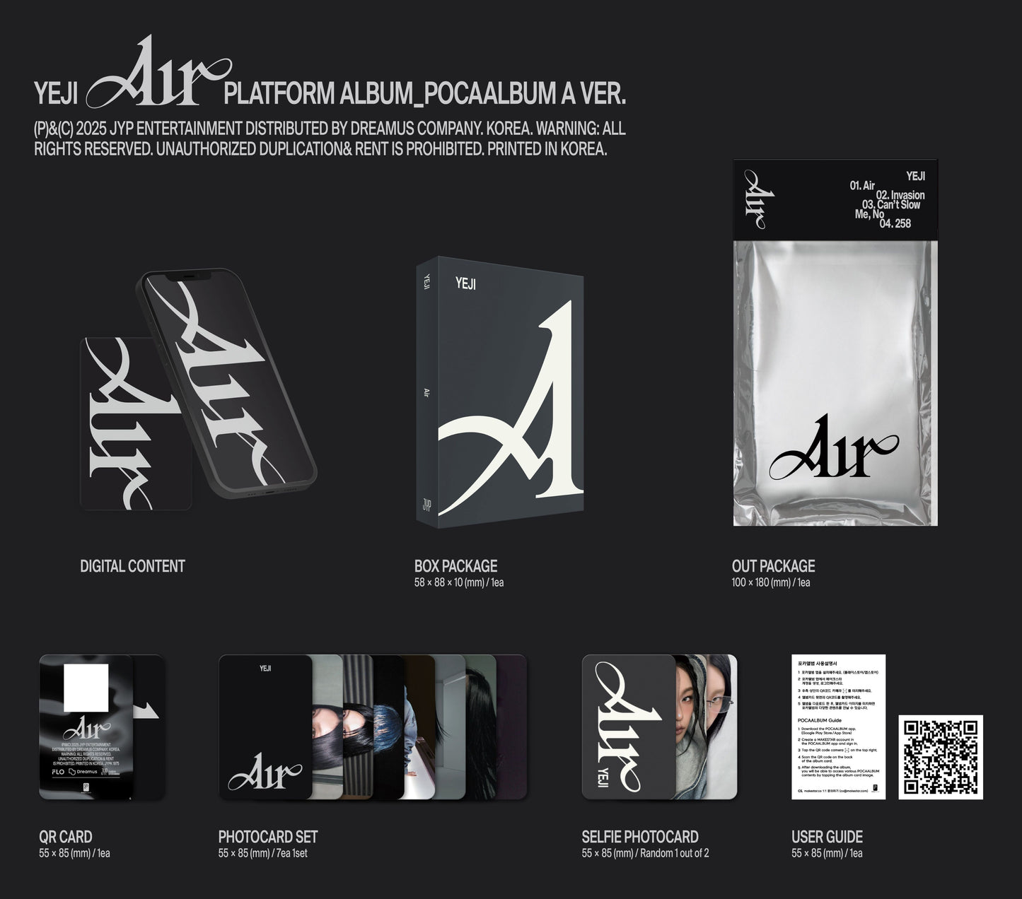PRE-ORDER: YEJI (ITZY) 1st EP – Air (POCA Album Ver.) (Random)