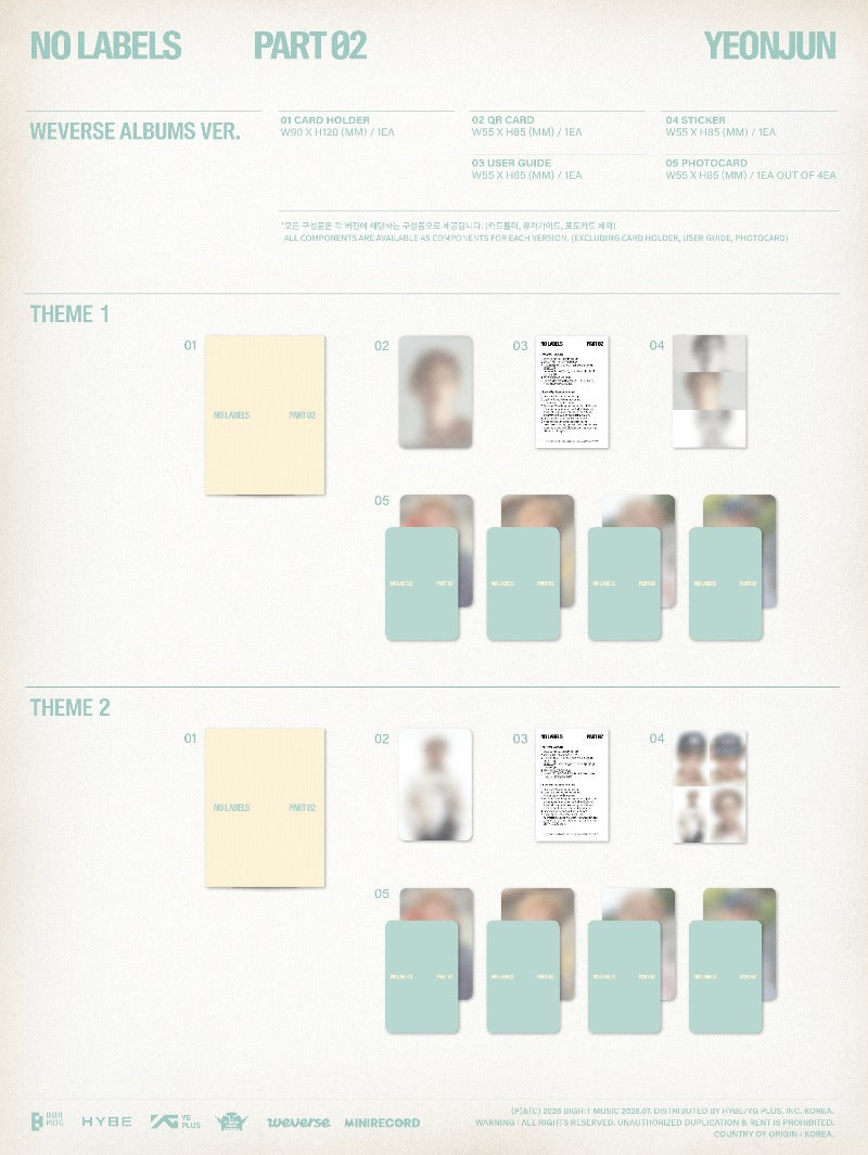 YEONJUN 2nd Mini Album - NO LABELS: PART 02 (Weverse Albums Ver.) (Random)