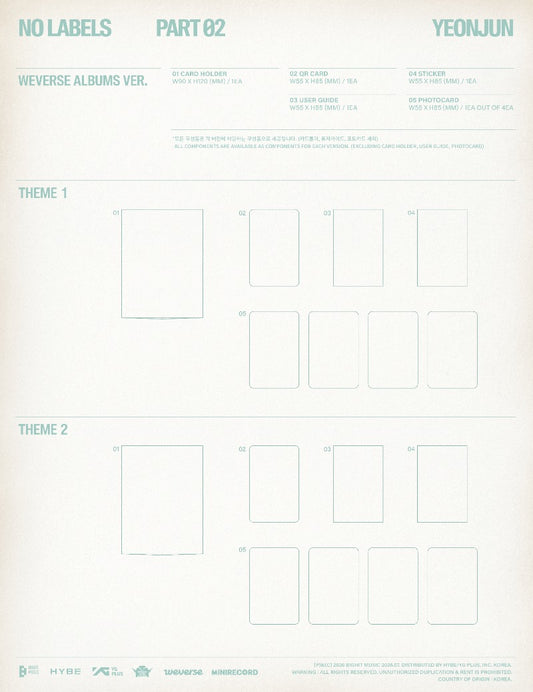PRE-ORDER: YEONJUN 2nd Mini Album - NO LABELS: PART 02 (Weverse Albums Ver.) (Random)