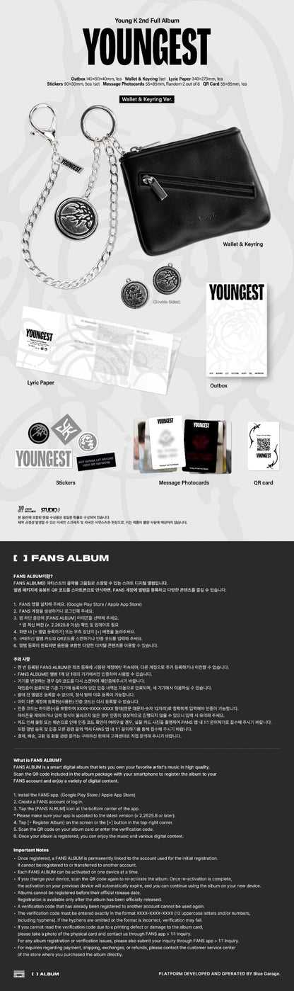 Young K (Day6) 2nd Full Album - YOUNGEST (Wallet & Keyring Ver.)