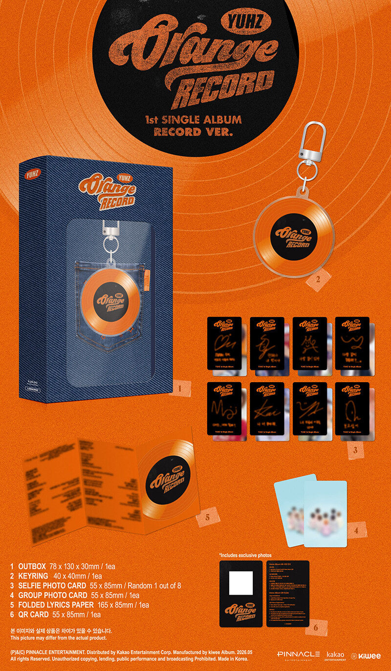 YUHZ 1st Single Album - Orange Record (Record Ver.) (Kiwee Album)
