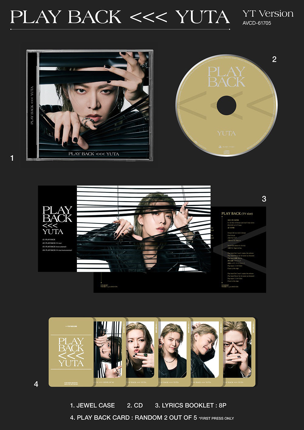 YUTA (NCT) Single Album - PLAY BACK (Japanese Edition)