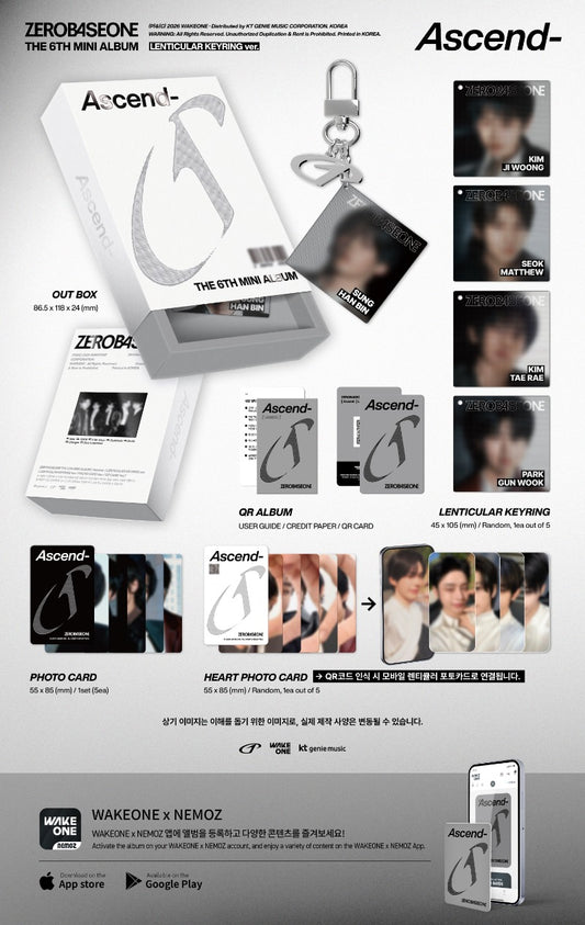 PRE-ORDER: ZEROBASEONE The 6th Mini Album - Ascend- (Lenticular Keyring Ver.)