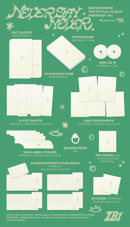 ZEROBASEONE The 1st Full Album – NEVER SAY NEVER (Photobook Ver.) (ICON & ORDINARY)