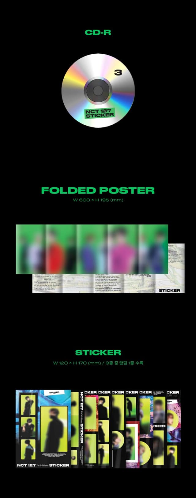 NCT 127 Album Vol. 3 - Sticker (Sticky Ver.) (Random)