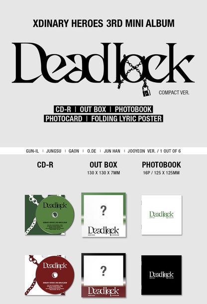 Xdinary-Heroes Mini Album Vol. 3 - Deadlock (COMPACT Ver.) (Random)
