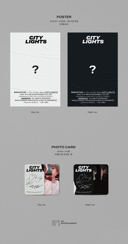 BAEK HYUN (EXO) Mini Album Vol. 1 - City Lights (Random)