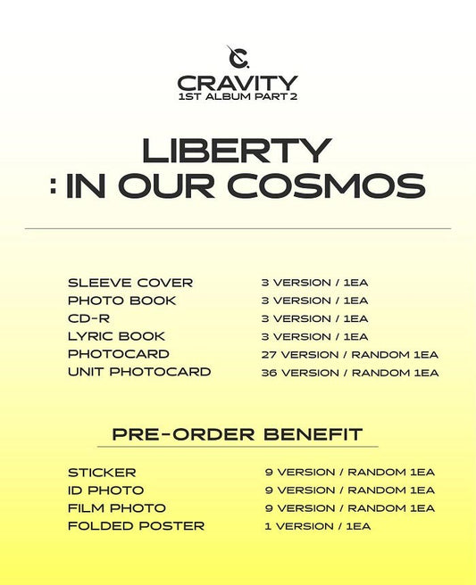 CRAVITY Album Vol. 1 - Part.2 [LIBERTY : IN OUR COSMOS] (Random)