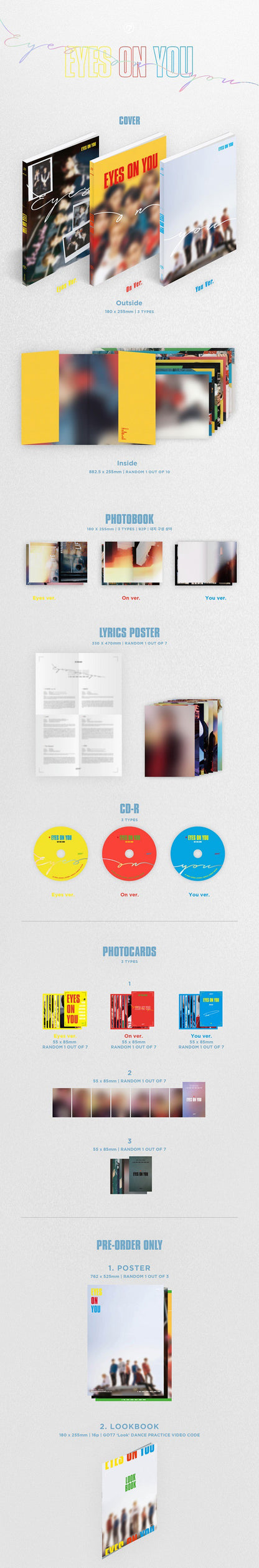GOT7 8th Mini Album - Eyes On You (Random Ver.)