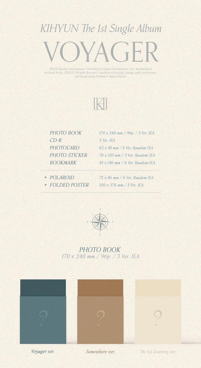 KIHYUN Single Album Vol. 1 - VOYAGER (Random)