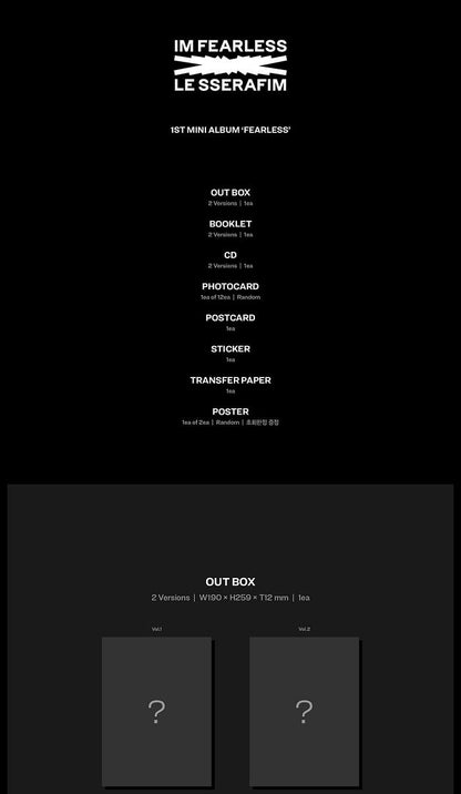 LE SSERAFIM Mini Album Vol. 1 - FEARLESS (Random)