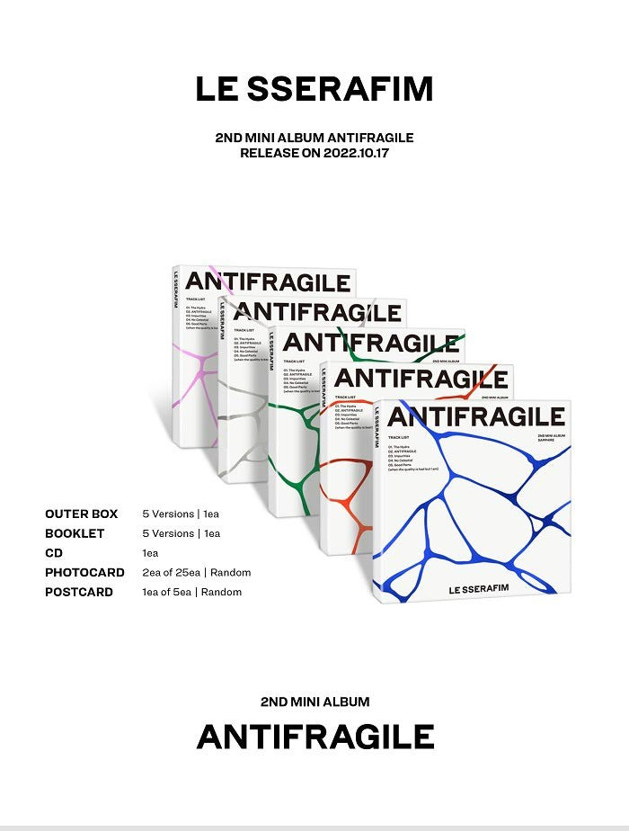 LE SSERAFIM Mini Album Vol. 2 - ANTIFRAGILE (COMPACT Ver.) (Random)