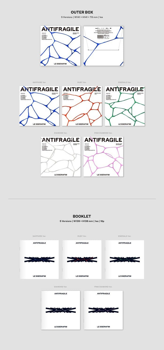 LE SSERAFIM Mini Album Vol. 2 - ANTIFRAGILE (COMPACT Ver.) (Random)