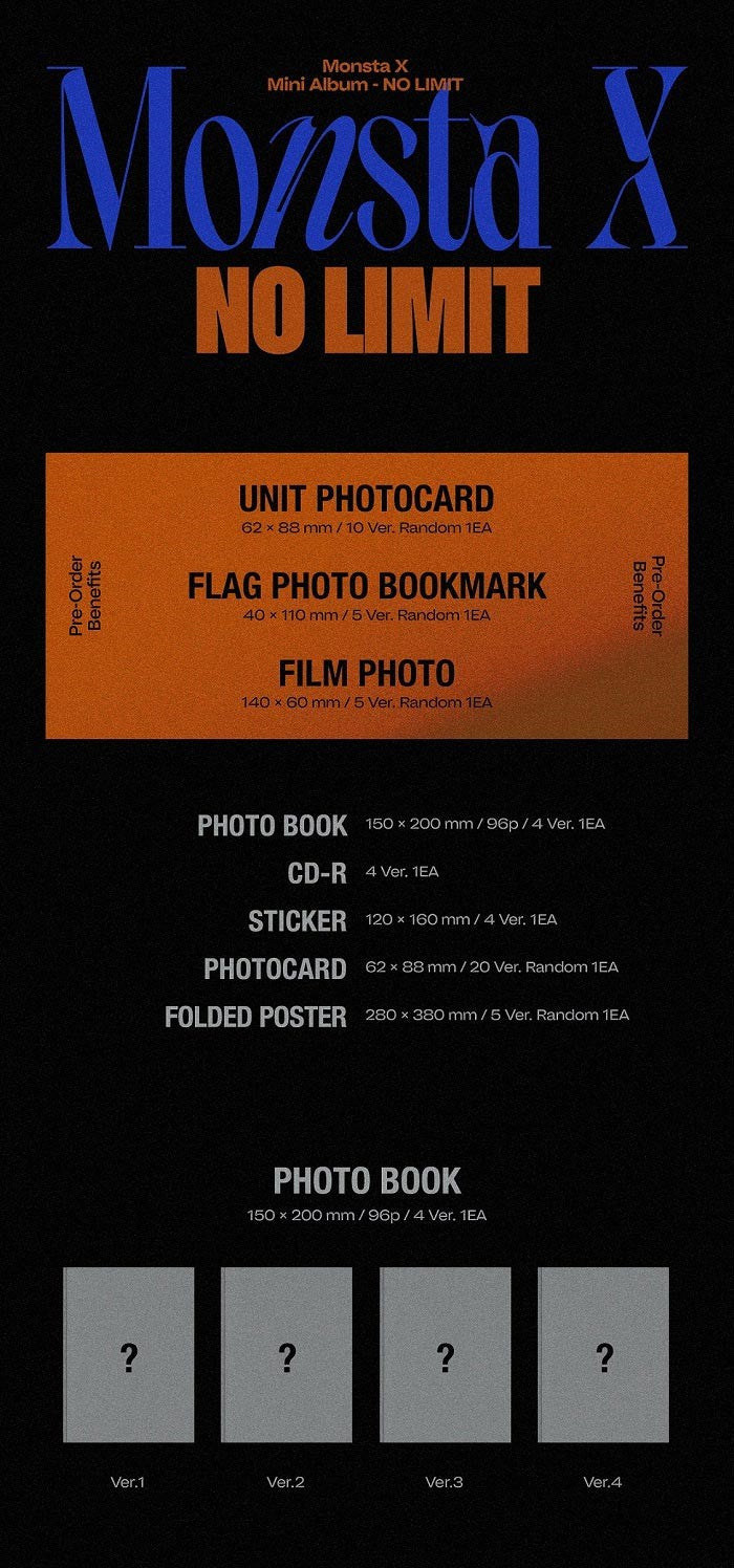MONSTA X Mini Album Vol. 10 - NO LIMIT (Random)