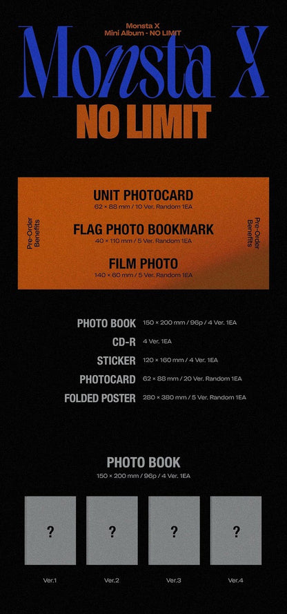 MONSTA X Mini Album Vol. 10 - NO LIMIT (Random)