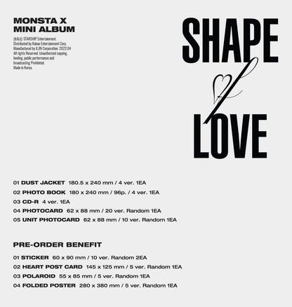 MONSTA X Mini Album Vol. 11 - SHAPE of LOVE (Random)