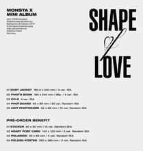 Load image into Gallery viewer, MONSTA X Mini Album Vol. 11 - SHAPE of LOVE (Random)
